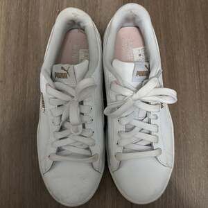 PUMA Women's Smash 3.0 L White Frosty Pink Leather Sneakers 7.5